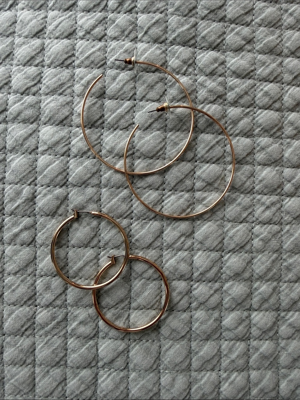 Gold Hoop Earrings Set of 2 - Minimal Women's Jewelry